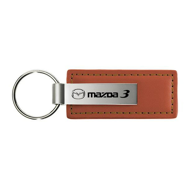 Mazda 3 Brown Leather Key Ring 